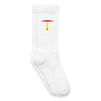 Enlèvement d’un taureau par un OVNI - Chaussettes de tennis bio enfant - blanc - Droite