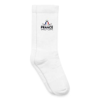 FRANCE - Chaussettes de tennis bio enfant - blanc - Droite