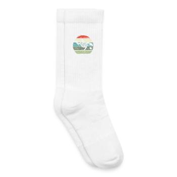 Retro Whale Sunset Circle - Kinder Tennissocken - Weiß - Rechts