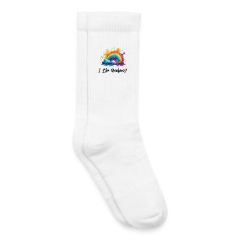 J’adore les arcs-en-ciel - Chaussettes de tennis bio enfant - blanc - Droite