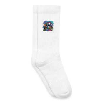 Monstre fantasy doodle art dessin personnages - Chaussettes de tennis bio enfant - blanc - Droite
