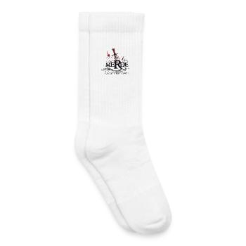 Moi je réponds merde, ça colle avec tout ! humour - Chaussettes de tennis bio enfant - blanc - Droite