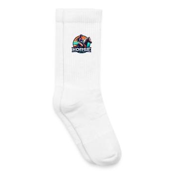Illustration de cavalier équestre vibrant - Chaussettes de tennis bio enfant - blanc - Droite