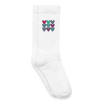 HERZ. HERZ. VALENTINSTAG. LIEBE. LIEBE. PAAR. - Kinder Tennissocken - Weiß - Rechts