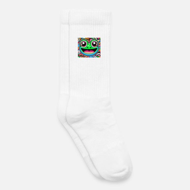 Frosch Pop Art - Kinder Tennissocken - Weiß