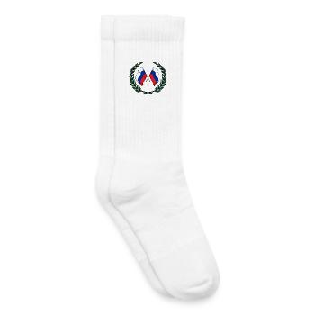 Flaggen Russland im Lorbeerkranz - Kinder Tennissocken - Weiß - Rechts
