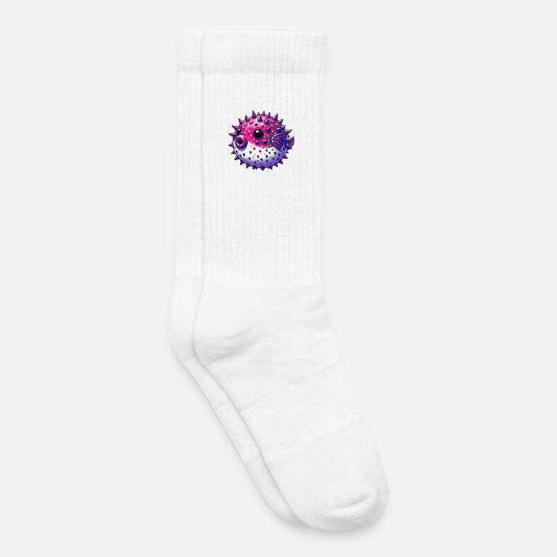 Kugelfisch - Kinder Tennissocken - Weiß