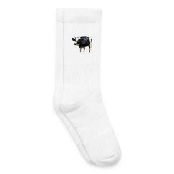 Vache - Chaussettes de tennis bio enfant - blanc - Droite
