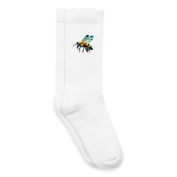 Polygonal Bee - Kids Tennis Socks - white - Right