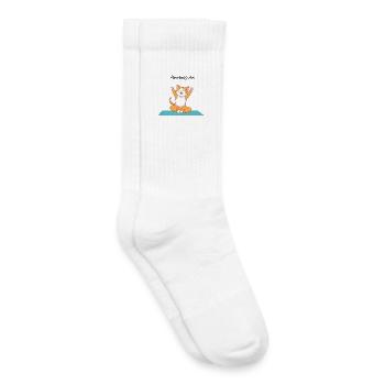 Purrrfectly Zen – Yoga Cat - Kids Tennis Socks - white - Right
