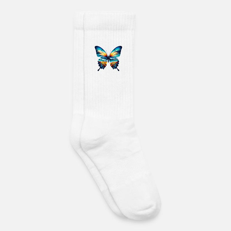 Schmetterling - Kinder Tennissocken - Weiß