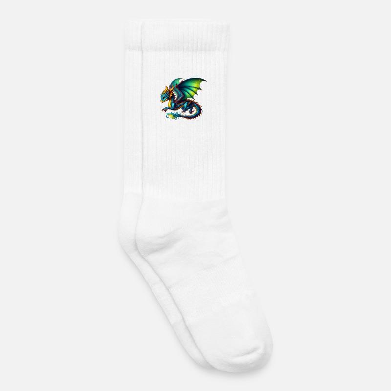 Drache - Kinder Tennissocken - Weiß