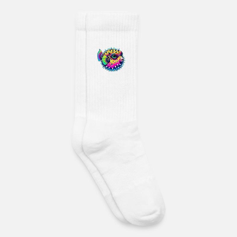 Kugelfisch - Kinder Tennissocken - Weiß