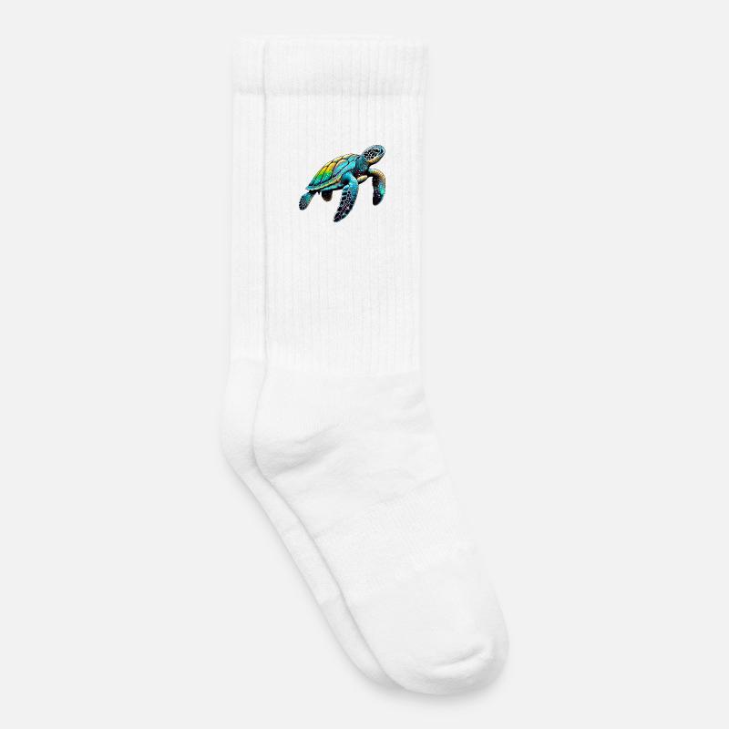 Schildkröte - Kinder Tennissocken - Weiß
