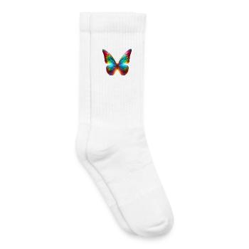 Butterfly (01) - Kids Tennis Socks - white - Right