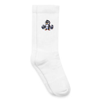 Starker Pinguin Workout Hantel Krafttraining - Kinder Tennissocken - Weiß - Rechts