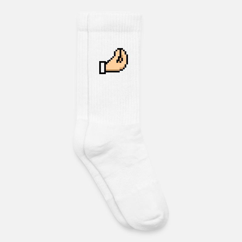 Pixel Hand Cursor Design Italia - Kinder Tennissocken - Weiß
