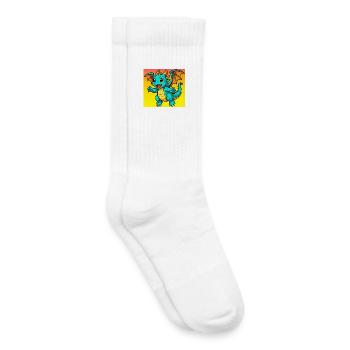 Drache - Kinder Tennissocken - Weiß - Rechts