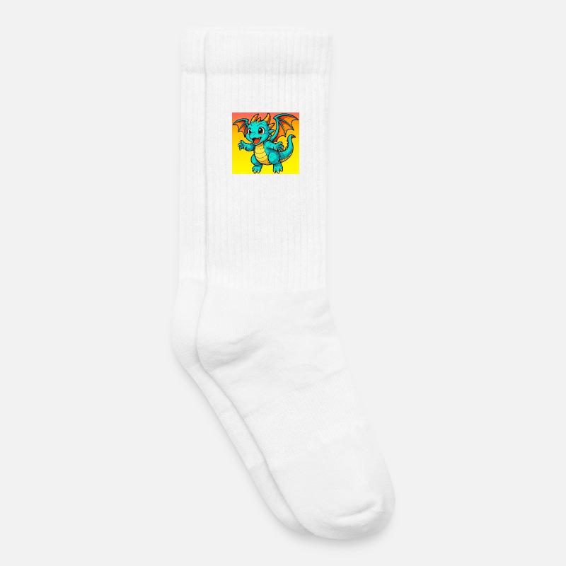 Drache - Kinder Tennissocken - Weiß