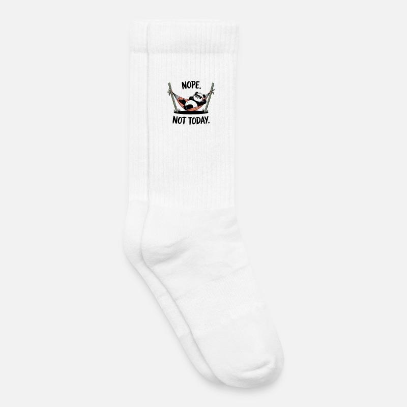 Chillender Panda Relaxing in Hammock - Kinder Tennissocken - Weiß