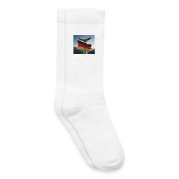 Adler über der deutschen Flagge - Kinder Tennissocken - Weiß - Rechts