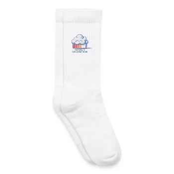 Humour numérique – Mentalement en mode basse consommation - Chaussettes de tennis bio enfant - blanc - Droite