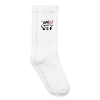 Team Freiheit Taube Farbverlauf - Kinder Tennissocken - Weiß - Rechts