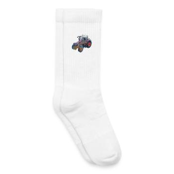 CAD-Röntgen-Traktor Farbenspiel Illustration - Kinder Tennissocken - Weiß - Rechts