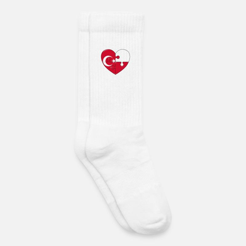 Puzzleherz Flaggenfusion - Kinder Tennissocken - Weiß