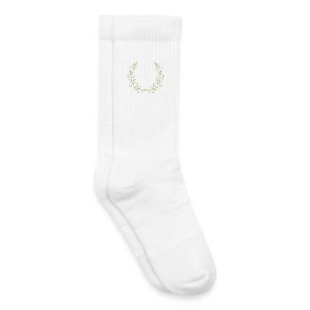 Zarter Halbkranz aus grünen Zweigen – Naturmotiv - Kinder Tennissocken - Weiß - Rechts
