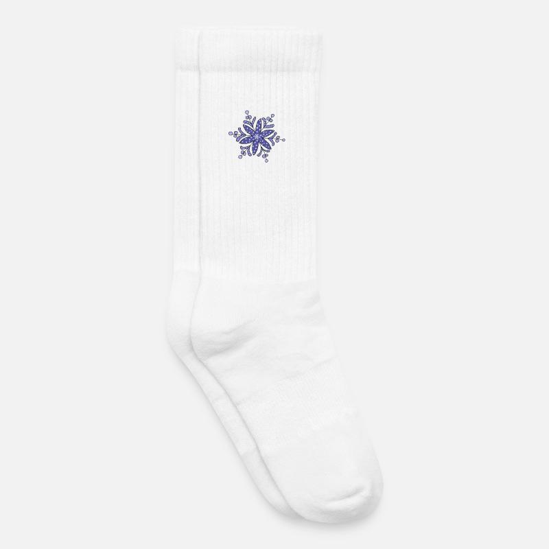 blaue_Schneeflocke - Kinder Tennissocken - Weiß