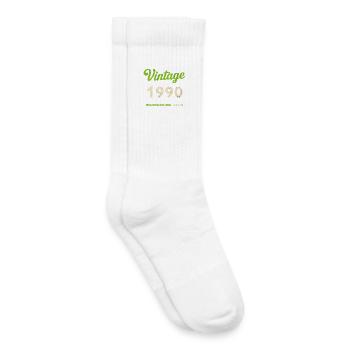 Vintage 1990 – Bikepacking Club Retro Geburtsjahr - Kinder Tennissocken - Weiß - Rechts