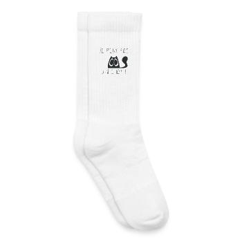 Je peux pas j'ai chat triste - Chaussettes de tennis bio enfant - blanc - Droite