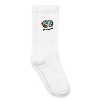 Ski You Later – des lunettes de ski conçues pour les skieurs - Chaussettes de tennis bio enfant - blanc - Droite