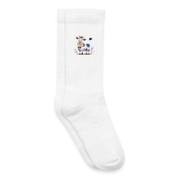 Funny cow with bell - Kids Tennis Socks - white - Right
