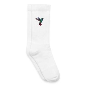 Colibri en aspect brodé (imprimé) - Chaussettes de tennis bio enfant - blanc - Droite