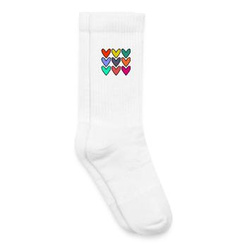 SAINT VALENTIN. COEUR. JE T'AIME. I LOVE YOU - Chaussettes de tennis bio enfant - blanc - Droite