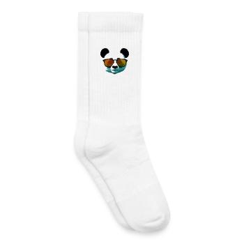 Panda mit Sonnenbrille Farbverlauf - Kinder Tennissocken - Weiß - Rechts