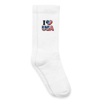 I Love USA – Patriotische Botschaft Emblem-Flagge - Kinder Tennissocken - Weiß - Rechts