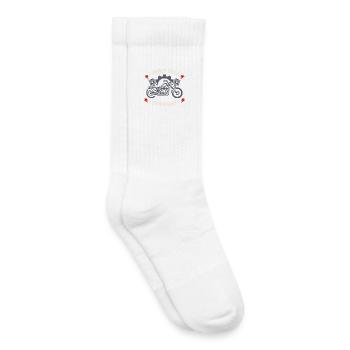 Warum Wir Motorrad Fahren, - Kinder Tennissocken - Weiß - Rechts