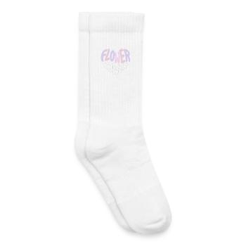 Pastel Flower Power Rétro - Chaussettes de tennis bio enfant - blanc - Droite