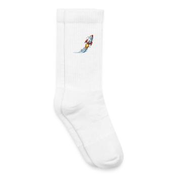 Conception de dessins animés Rocket Launch - Chaussettes de tennis bio enfant - blanc - Droite