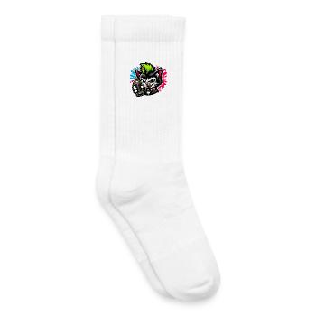 Graffiti Cat Spray Dot - Chaussettes de tennis bio enfant - blanc - Droite