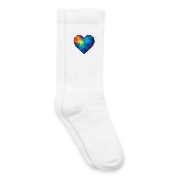 Herz Low Poly - Liebe - Valentinstag - Kinder Tennissocken - Weiß - Rechts