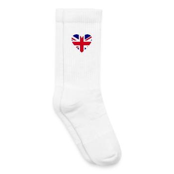 Herzflagge Großbritannien - Kinder Tennissocken - Weiß - Rechts