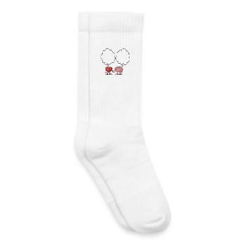 Heart and brain holding hands - Kids Tennis Socks - white - Right