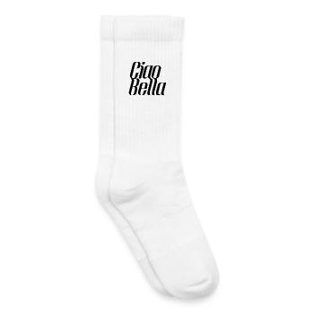 Ciao Bella Italien Spruch – Minimal Typo Design - Kinder Tennissocken - Weiß - Rechts