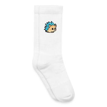 Cute Kawaii Hedgehog Doodle Cartoon - Kids Tennis Socks - white - Right
