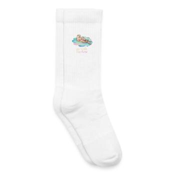 Otter Duo dans un flux pastel - Chaussettes de tennis bio enfant - blanc - Droite