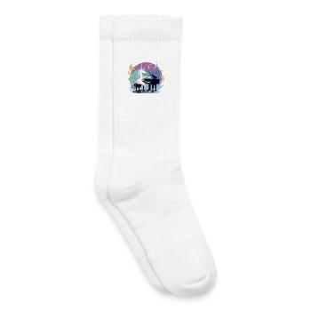 Mondzauber Unicorn at the piano - Kids Tennis Socks - white - Right